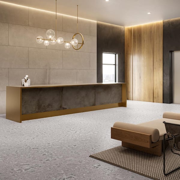 Luxe Terrazzo Earth 20 MIL x 12 in. x 24 in. Click Lock Stone Look Waterproof Luxury Vinyl Flooring (20 sq. ft./Case)