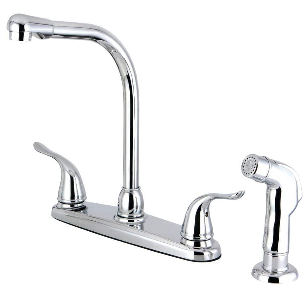 Kingston Brass Yosemite 2-Handle Deck Mount Centerset Kitchen Faucets ...