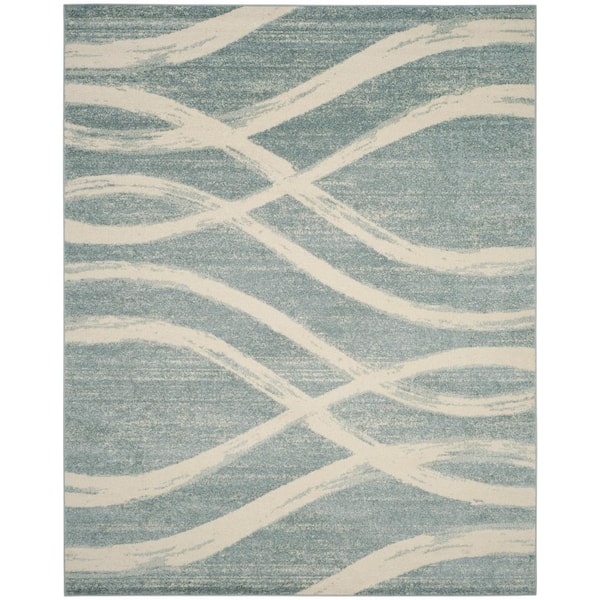 SAFAVIEH Adirondack Cream/Slate 11 ft. x 15 ft. Waves Area Rug