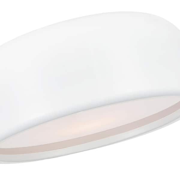 Campton 3 Light Drum Shade Flush Mount With White Finish