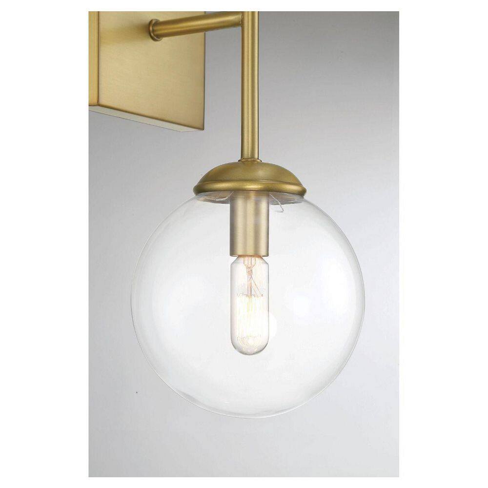 Transitional Globe-Shaded Brass Wall Sconce, Dimmable