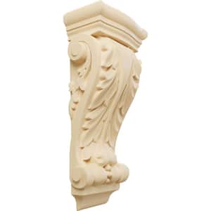 2-3/4 in. x 4-1/2 in. x 10 in. Unfinished Wood Maple Small Farmingdale Acanthus Pilaster Corbel