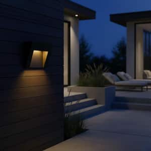 Taper Hardwired Low Voltage Satin Black LED Stair Light