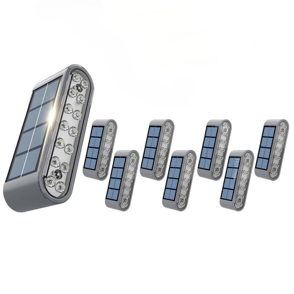 8-Pack ABS Plastic Solar Step Lights Stair Light Outdoor Waterproof IP67, 14 LED Cool White price history on PriceWatchPro