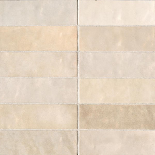 Sample-Cloe Glossy Creme 4 in. x 5 in. Ceramic Wall Subway Tile