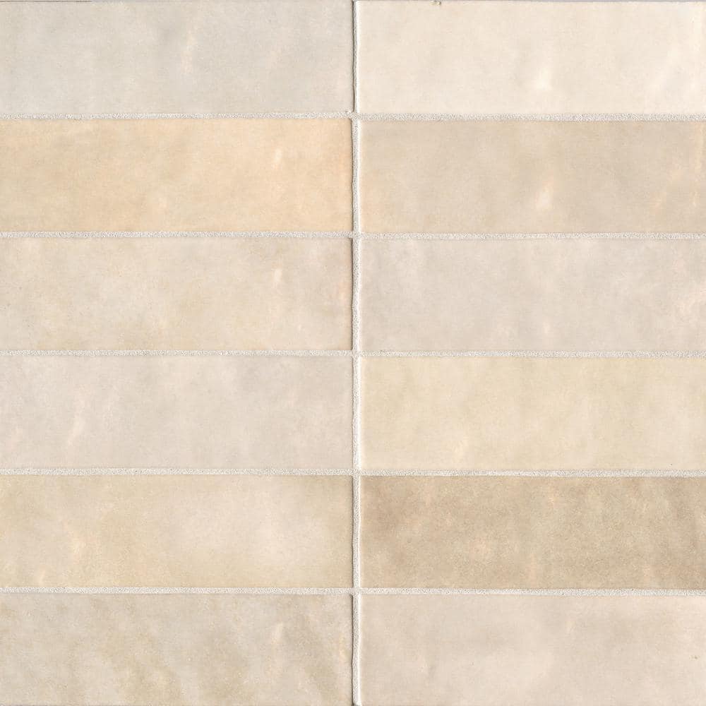 Cloe Creme Gloss Ceramic Subway Wall Tile 2.5" x 8"