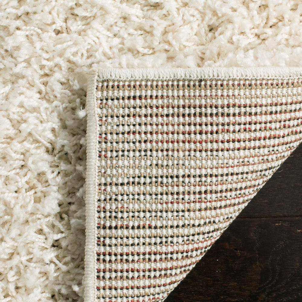 Plush Comfort White Synthetic Shag Rug, 3' x 5'