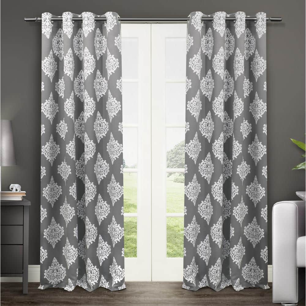 Medallion Black Pearl Medallion Woven Room Darkening Grommet Top Curtain, 52 in. W x 108 in. L (Set of 2) price history on PriceWatchPro