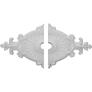 1-1/2 in. x 23-1/2 in. x 12-1/4 in. Polyurethane Quentin Ceiling Medallion, 2-Piece Moulding