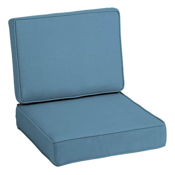 ARDEN ProFoam 24 in. x 24 in. 2-Piece Deep Seating Outdoor Lounge Chair Cushion in French Blue Texture