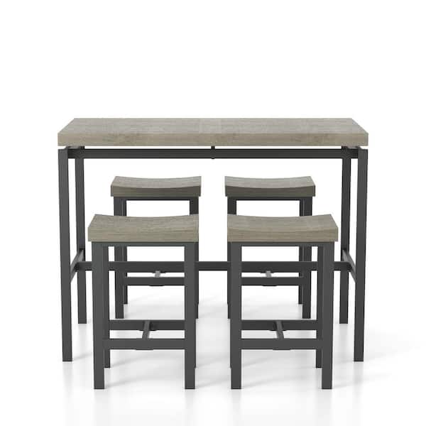 Wim Natural Tone 5-Piece Counter Height Dining Set