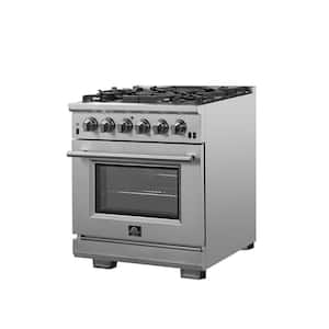 Capriasca 30 in. 4.32 cu. ft. Gas Range with 5 Gas Burners Oven in Stainless Steel