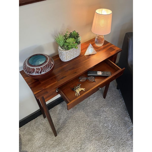 32 in. Mahogany Standard Rectangle Wood Console Table with Drawers