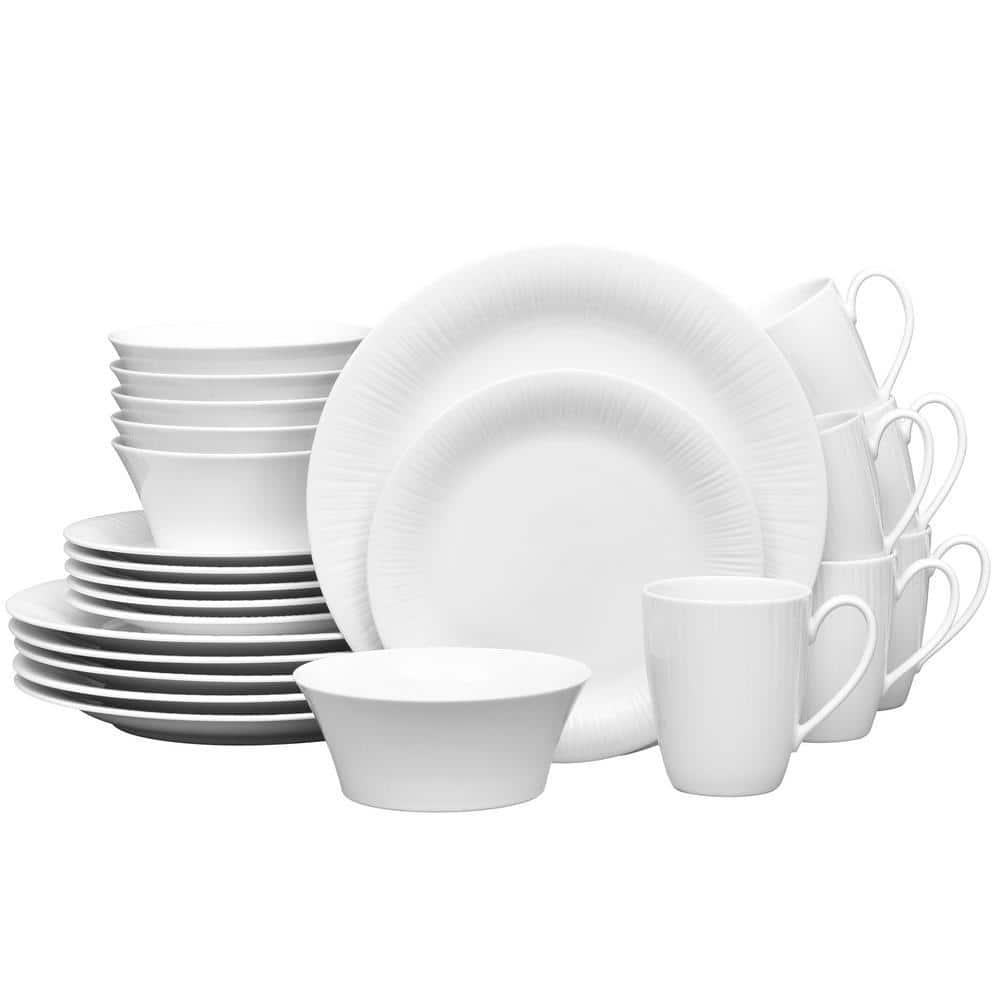 Noritake Conifere (White) Porcelain 24-Piece Dinnerware Set