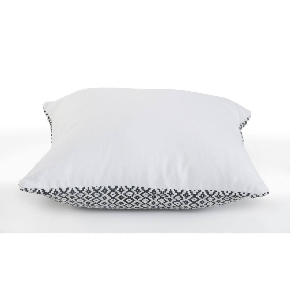 Black and White Cotton Geometric Square Throw Pillow