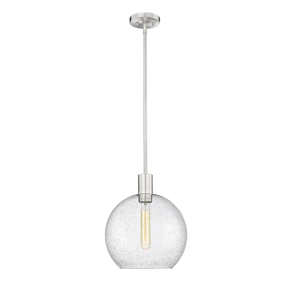 Brushed Nickel Globe Pendant with Clear Glass Shade