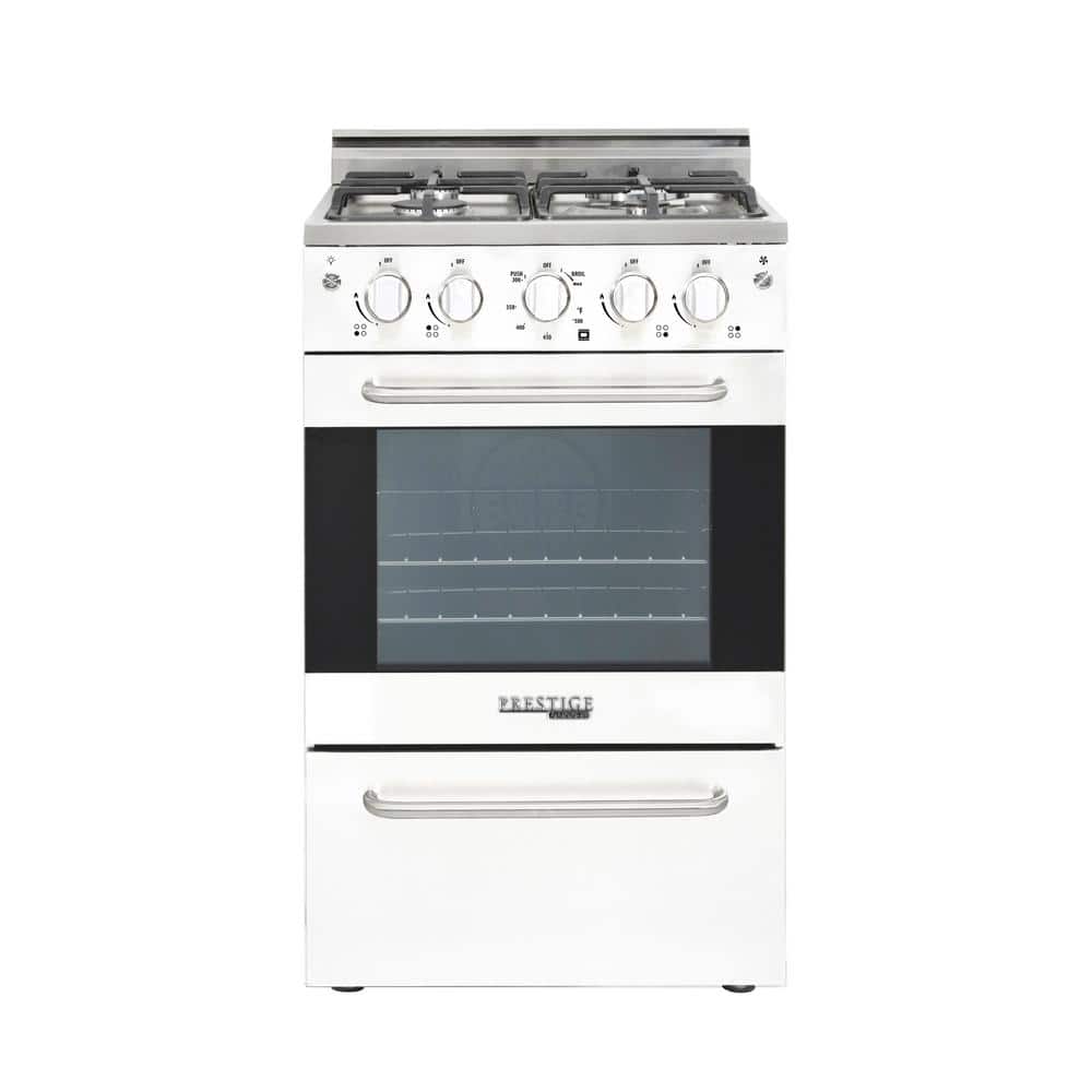 Unique Appliances Prestige 20 in. 1.6 cu. ft. Gas Range with Convection Oven and Sealed Burners in White