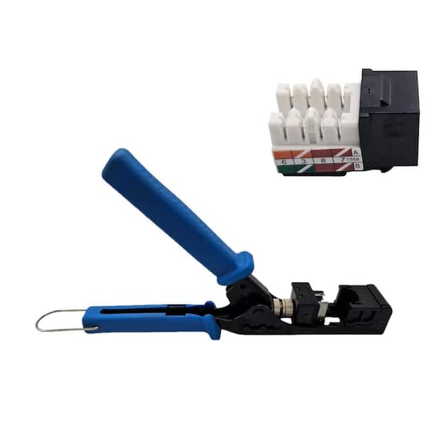 Micro Connectors, Inc Keystone Jack Termination Tool + Cat6A Keystone Jacks /Black (50 Pack)