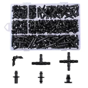 1/4 in. Tubing Fittings Kit for Flower Pot Garden Lawn Connectors Irrigation Fittings Kit 4-way Connectors (280 -Piece)