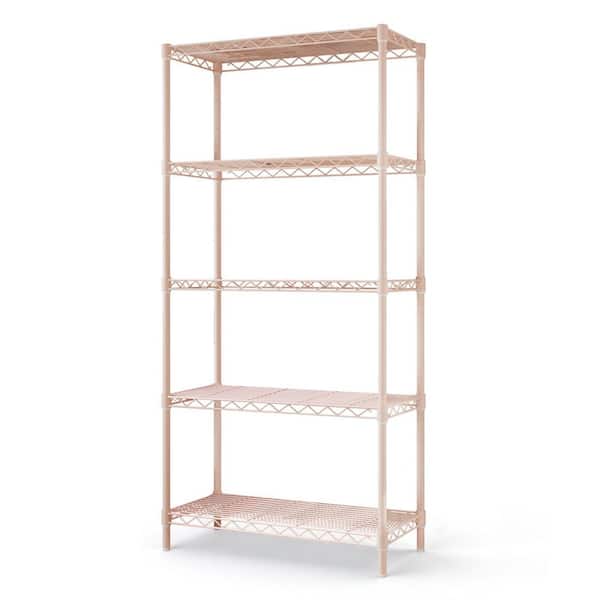 Karl home 5 Tiers Steel Adjustable Garage Storage Shelving Unit in Pink (29.1 in. W x 59 in. H x 13.4 in. D)