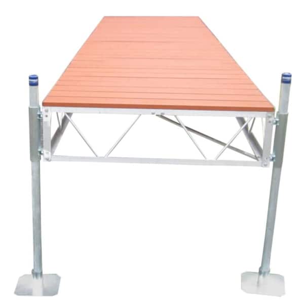 16 ft. Straight Dock with Brown Aluminum Decking