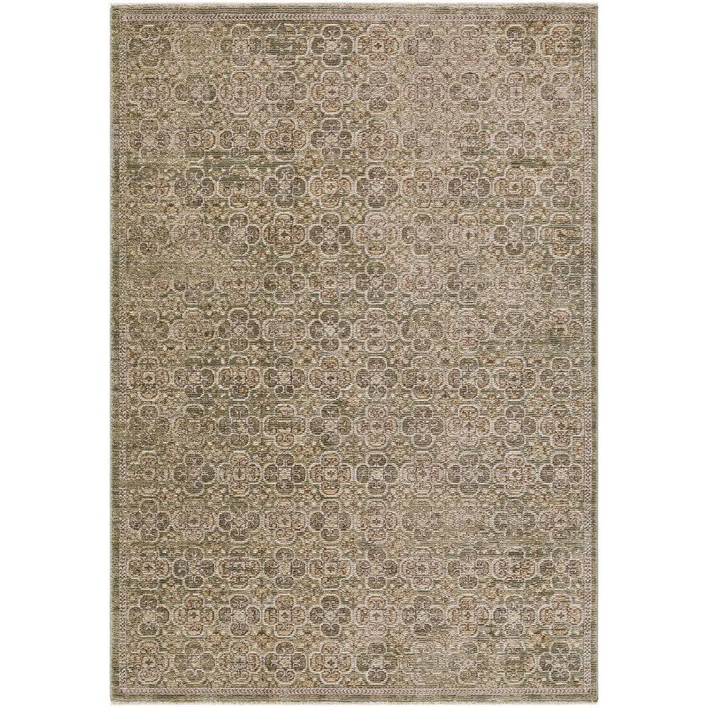 Myrtle Avenue Olive and Taupe Synthetic Rectangular Area Rug