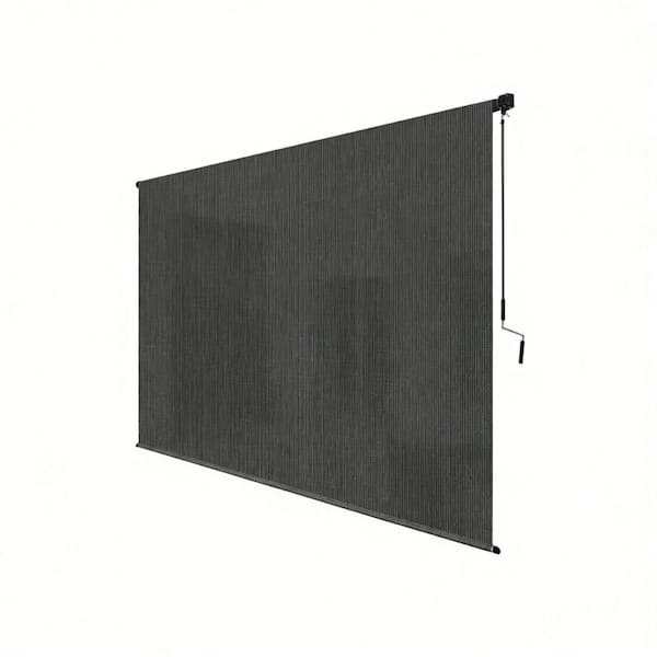 8 x 8 Outdoor Gazebo Pergola Roller Shades, Cordless Roll Up Blinds with Splicing Design, 90% UV Protection, Gray