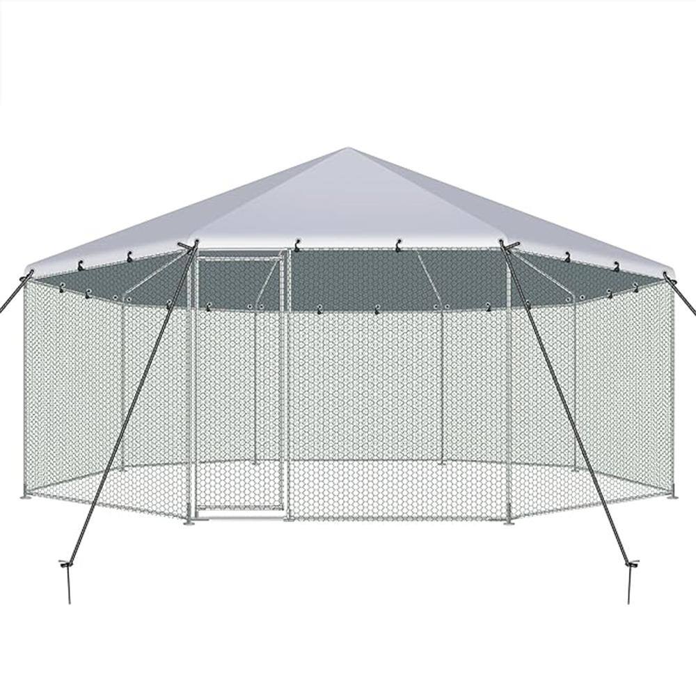 Siavonce Large Metal Poultry Fencing Chicken Coop Octagon, Steel Wire Dipped Plastic Mesh