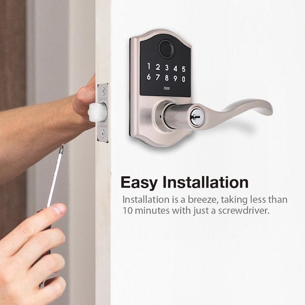 Defiant Castle Satin Nickel Naples Fingerprint Electronic Keypad
