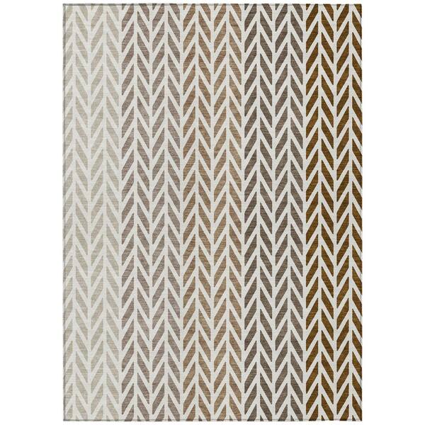 Chantille Machine Washable Indoor/Outdoor Abstract ACN3041 Ivory 5 ft. x 7 ft. 6 in. Area Rug