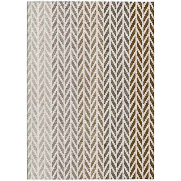 Chantille Machine Washable Indoor/Outdoor Abstract ACN3041 Ivory 9 ft. x 12 ft. Area Rug
