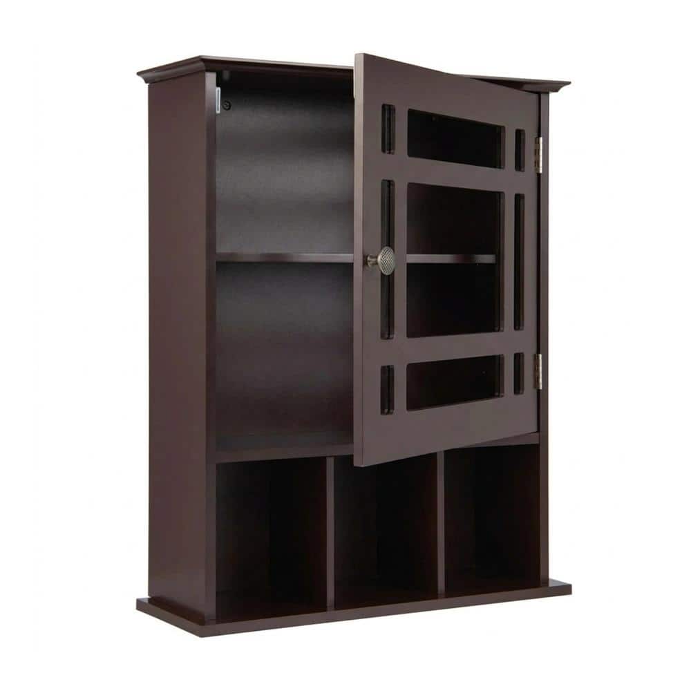 Wall-Mounted Mirror Medicine Cabinet with Adjustable Shelf and 3 Lower Open Shelves price history on PriceWatchPro