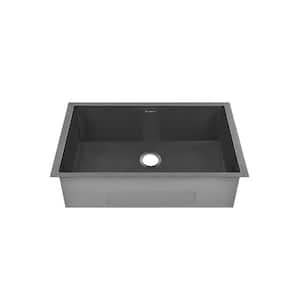 Tourner Stainless Steel 27 L in. x 19 W in. Single Bowl Undermount Kitchen Sink in Black