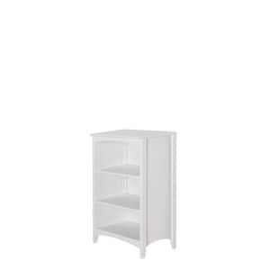 Shaker Style 36 in. White Wood 3-shelf Standard Bookcase with Adjustable Shelves