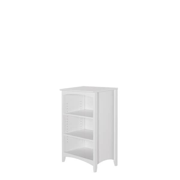Camaflexi Shaker Style 36 in. White Wood 3-shelf Standard Bookcase with Adjustable Shelves