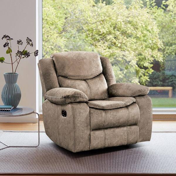Austin Brown Microfiber Glider Recliner 8230FBR1 The Home Depot