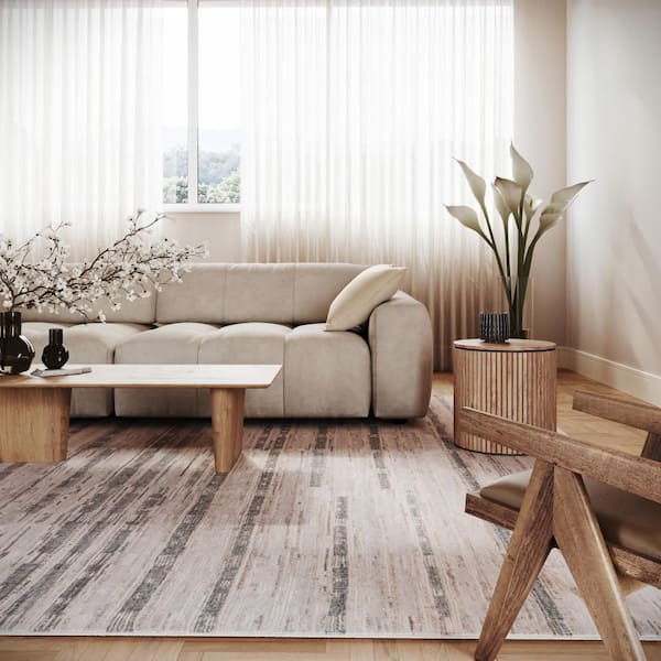 Darelia Abstract Handmade Wool Area Beige 3 ft. x 8 ft. Indoor Runner Rug