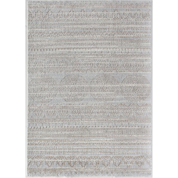 Rugs America Lennox Misty Blue Beige 2 ft. x 8 ft. Area Rug