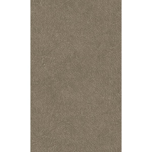 Plain Leather Taupe Non-Woven Paste the Wall Textured Wallpaper 57 sq. ft.