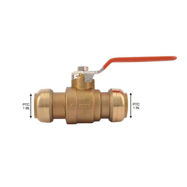 Push-Fit Push to Connect Lead-Free Brass Ball Valves 10 1/2" Sharkbite Style 