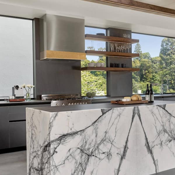 30 in. 600 CFM Ducted Wall Mount Range Hood with Push Control, LEDs and Charcoal Filter, in Stainless Steel with Gold