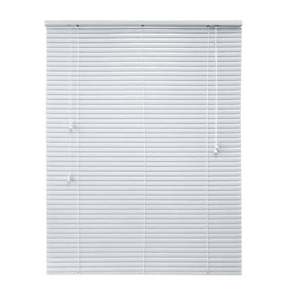 Hampton Bay White Cordless Aluminum Mini Blinds for Windows with 1 in ...