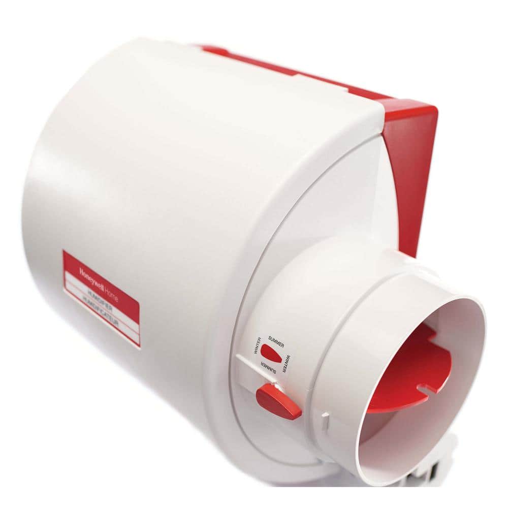 Large White and Red Evaporative Console Humidifier with Humidistat