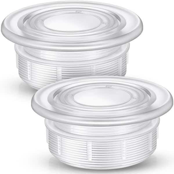 Parasol Umbrella Hole Ring Plug and Cap Set for Patio Table Yard, Clear (2-Pack)