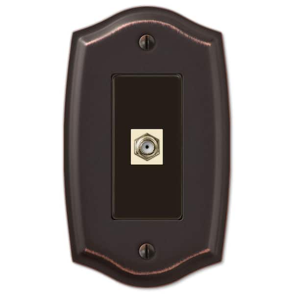 AMERELLE Bronze 1-Gang Coaxial Wall Plate (1-Pack)