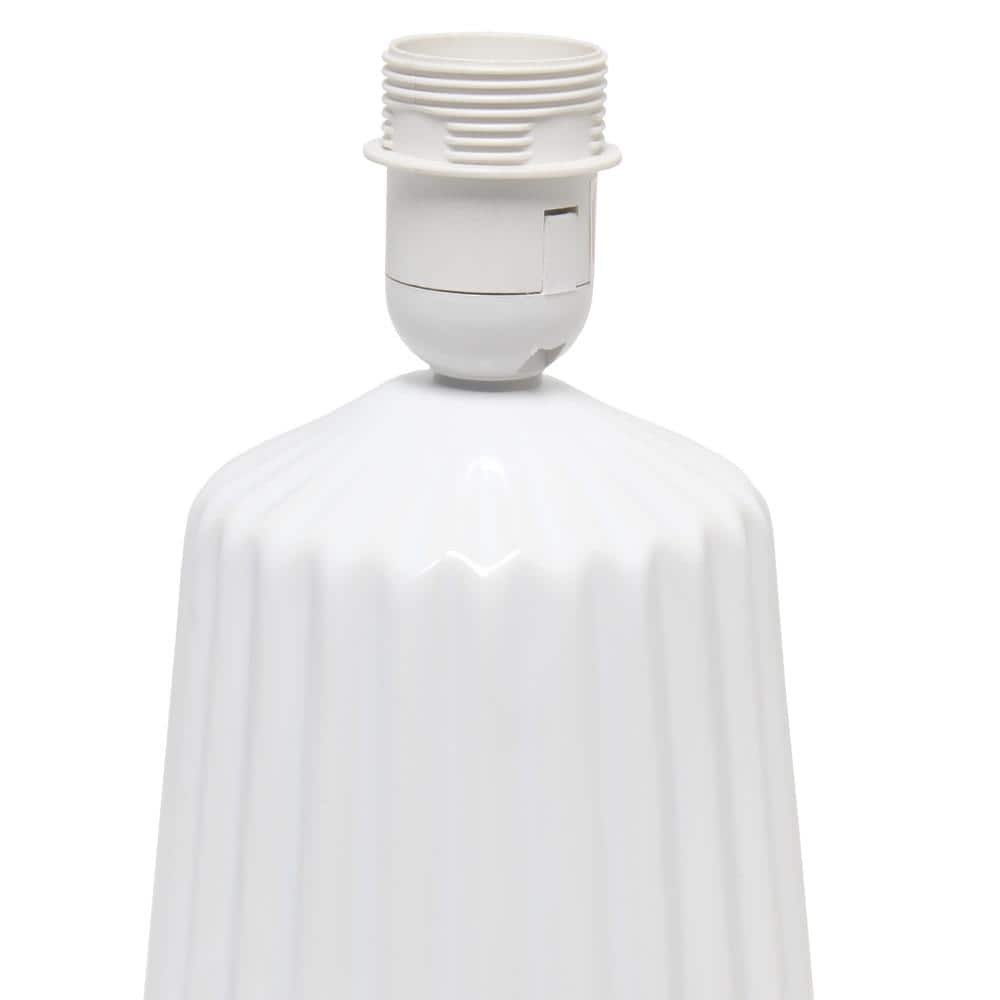 17.4" White Ceramic Nightstand Lamp with Empire Shade