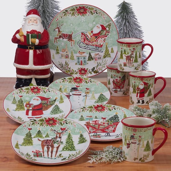 Certified International Joy of Christmas 1-Pcs 3D Santa Cookie Jar 36927 -  The Home Depot