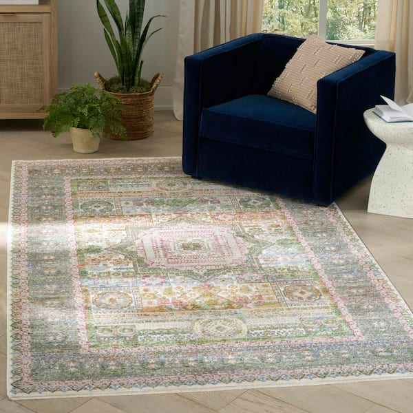 Quaint Harmony Multicolor 5 ft. x 8 ft. Floral Contemporary Area Rug