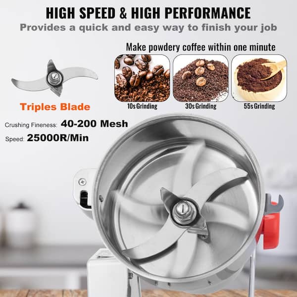 VEVOR 5.3 oz. Burr Grain Mill Grinder 1050W High Speed Electric