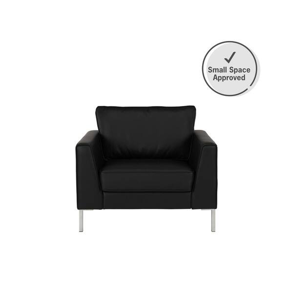 Dorel Living Maynard Black Faux Leather, Small Leather Accent Chairs